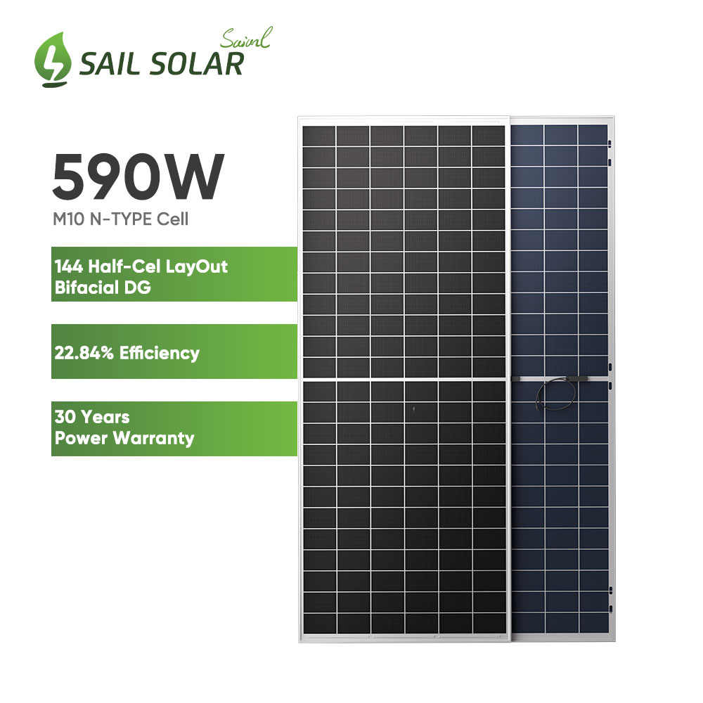 N Typ Bifacial Dual Glass 555W 560W 565W 570W 575W 580W Photovoltaik-Solarmodul