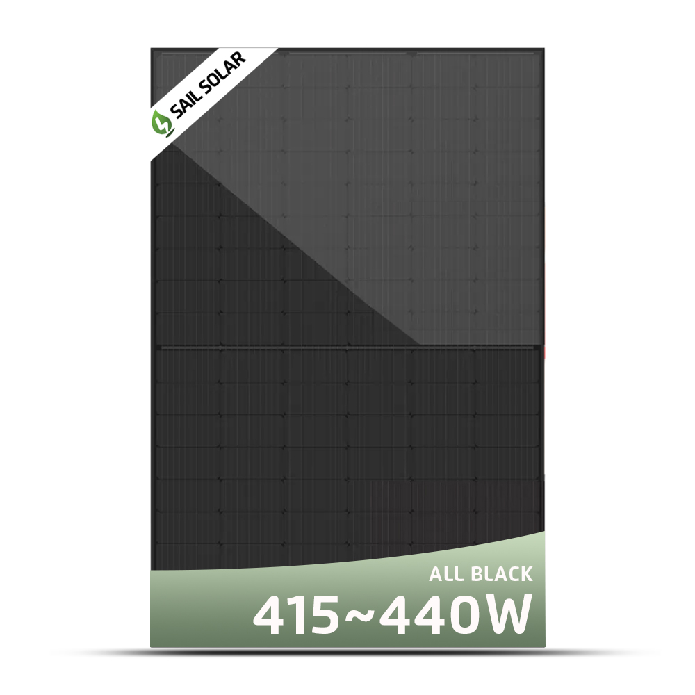 Ganz schwarzes Solarpanel PV N Typ Topcon-Modul 415 Wp 420 Wp 425 Wp 430 Wp 435 Wp 440 Wp Europa Lager