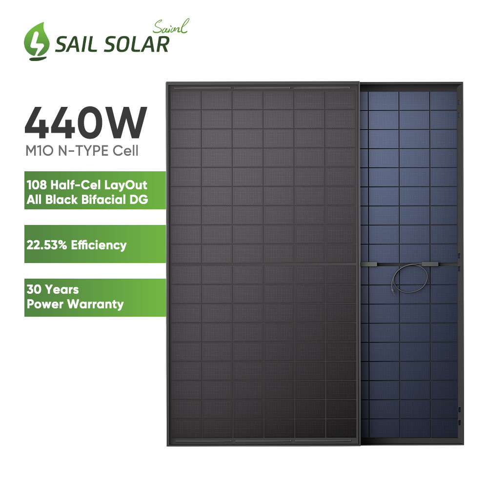 Ganz schwarzes Solarpanel PV N Typ Topcon-Modul 415 Wp 420 Wp 425 Wp 430 Wp 435 Wp 440 Wp Europa Lager