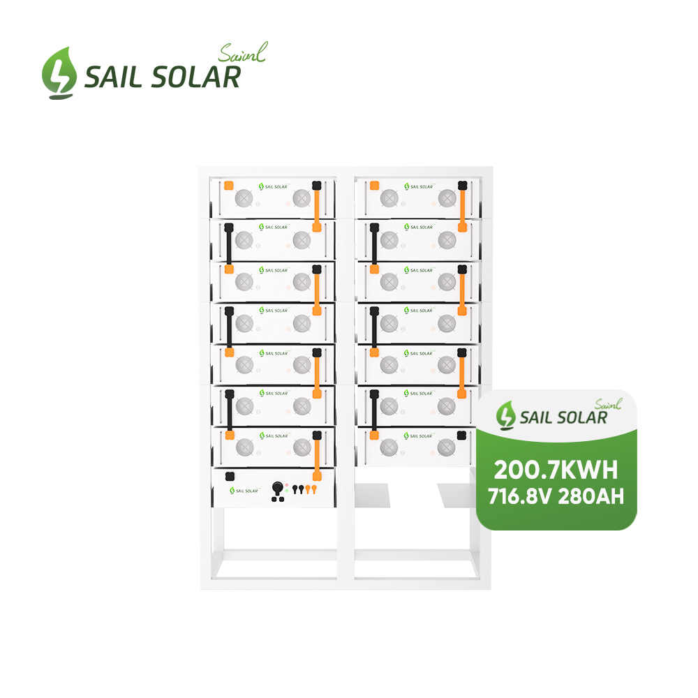 SAIL SOLAR 563,2 V 716,8 V 280 Ah Hochvolt-Lithiumbatterie 150 kWh 200 kWh für kommerzielle Energiespeichersysteme